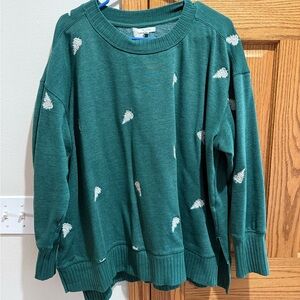 Maurices Teal Pinecone Crewneck Sweater